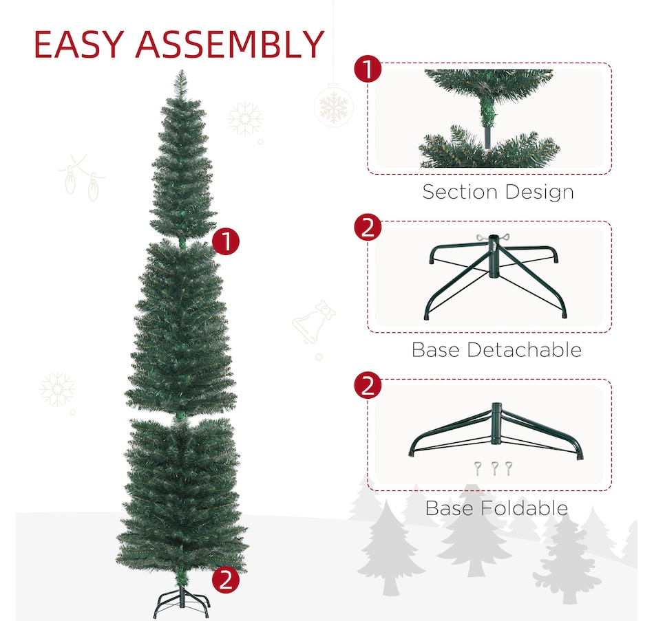 Image 934636_ALTMORE13.jpg, Product 934-636 / Price $53.99, HOMCOM Artificial Christmas Tree Pencil Xmas Tree for Home Indoor Green from HOMCOM on TSC.ca's Home & Garden department