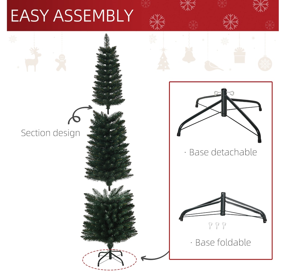 Image 934636_ALTMORE4.jpg, Product 934-636 / Price $53.99, HOMCOM Artificial Christmas Tree Pencil Xmas Tree for Home Indoor Green from HOMCOM on TSC.ca's Home & Garden department