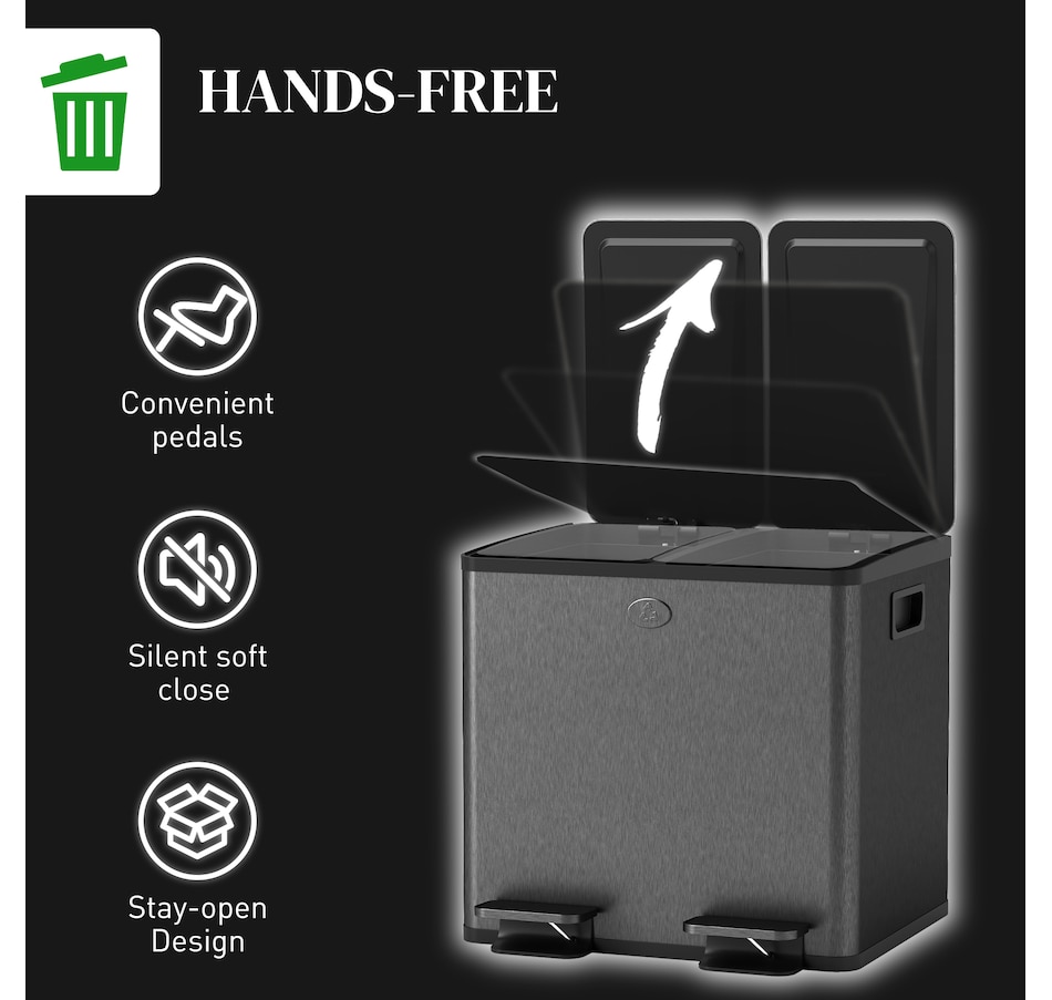 Image 934637_ALTMORE13.jpg, Product 934-637 / Price $103.99 - $204.99, HOMCOM Trash Can, Garbage Can with Soft Close Lid from HOMCOM on TSC.ca's Kitchen department