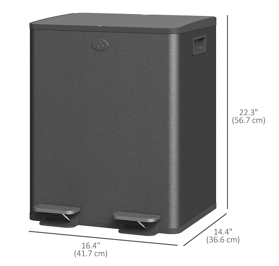 Image 934637_ALTMORE18.jpg, Product 934-637 / Price $103.99 - $204.99, HOMCOM Trash Can, Garbage Can with Soft Close Lid from HOMCOM on TSC.ca's Kitchen department