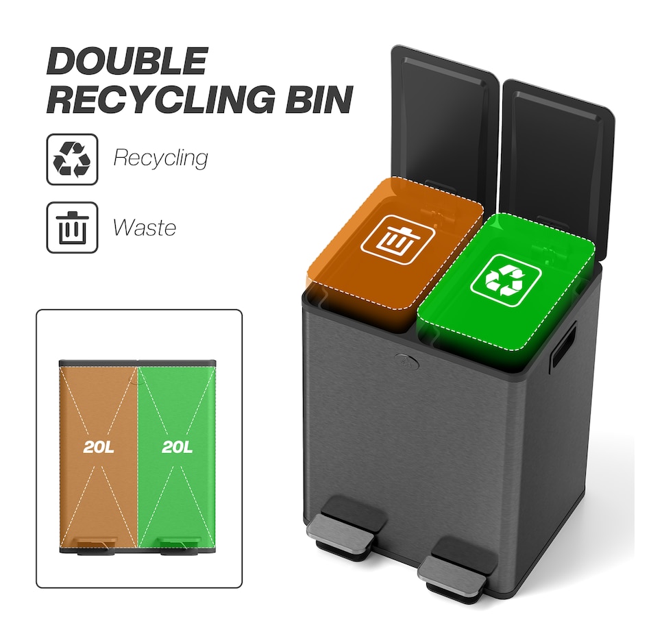 Image 934637_ALTMORE19.jpg, Product 934-637 / Price $103.99 - $204.99, HOMCOM Trash Can, Garbage Can with Soft Close Lid from HOMCOM on TSC.ca's Kitchen department