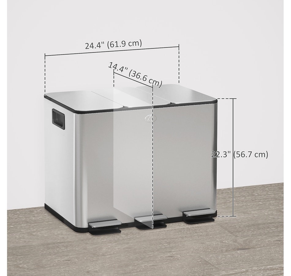 Image 934637_ALTMORE26.jpg, Product 934-637 / Price $103.99 - $204.99, HOMCOM Trash Can, Garbage Can with Soft Close Lid from HOMCOM on TSC.ca's Kitchen department