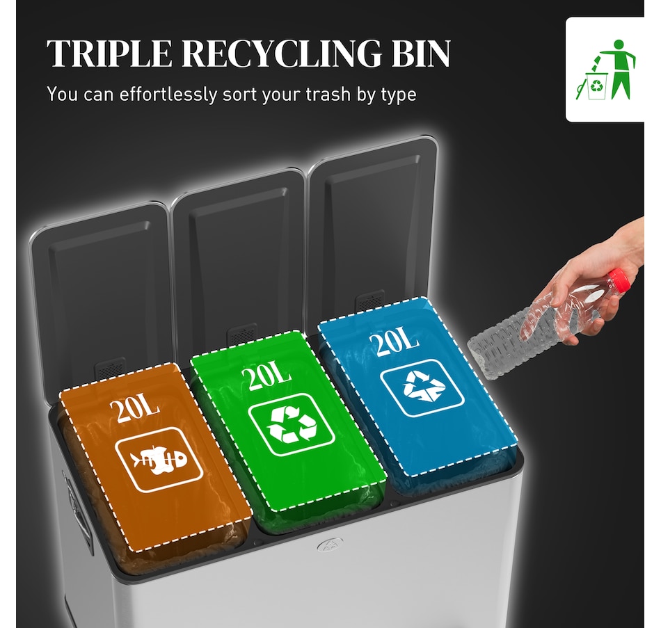 Image 934637_ALTMORE27.jpg, Product 934-637 / Price $103.99 - $204.99, HOMCOM Trash Can, Garbage Can with Soft Close Lid from HOMCOM on TSC.ca's Kitchen department