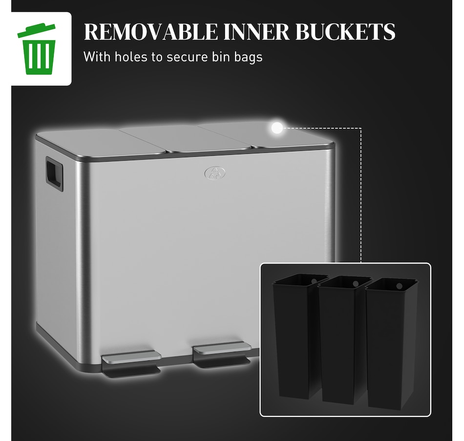 Image 934637_ALTMORE30.jpg, Product 934-637 / Price $103.99 - $204.99, HOMCOM Trash Can, Garbage Can with Soft Close Lid from HOMCOM on TSC.ca's Kitchen department