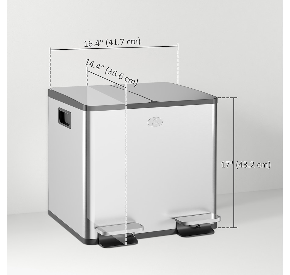 Image 934637_ALTMORE34.jpg, Product 934-637 / Price $103.99 - $204.99, HOMCOM Trash Can, Garbage Can with Soft Close Lid from HOMCOM on TSC.ca's Kitchen department