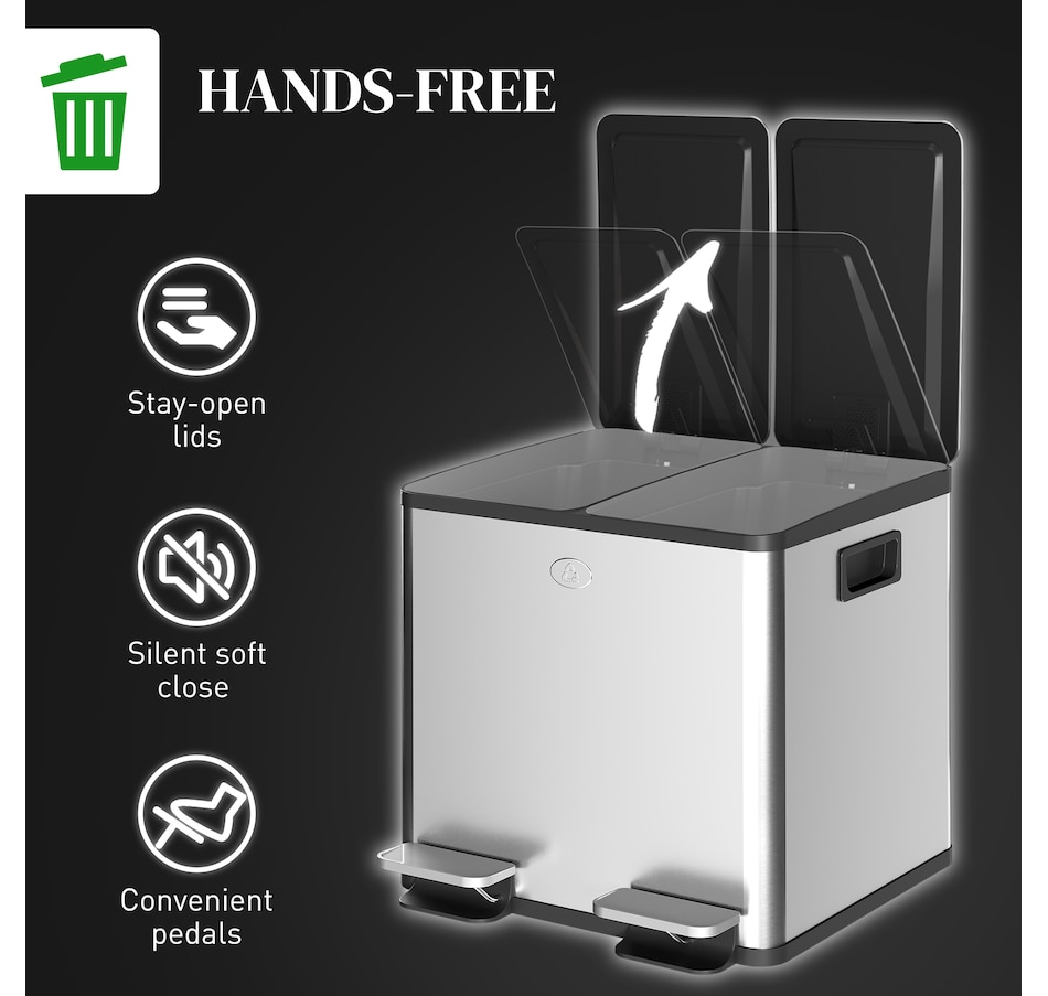 Image 934637_ALTMORE37.jpg, Product 934-637 / Price $103.99 - $204.99, HOMCOM Trash Can, Garbage Can with Soft Close Lid from HOMCOM on TSC.ca's Kitchen department