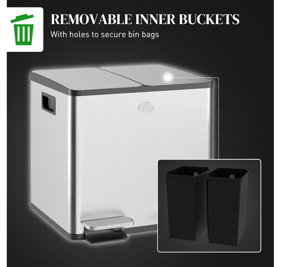 Image 934637_ALTMORE38.jpg, Product 934-637 / Price $103.99 - $204.99, HOMCOM Trash Can, Garbage Can with Soft Close Lid from HOMCOM on TSC.ca's Kitchen department