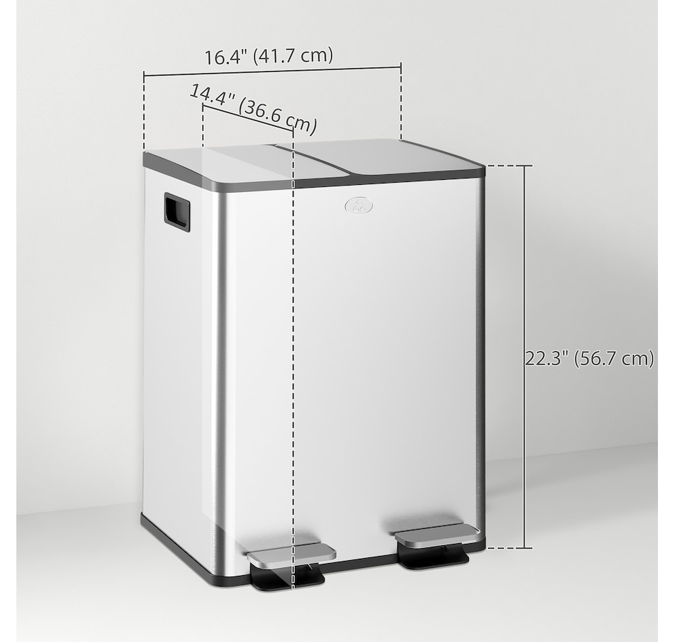 Image 934637_ALTMORE42.jpg, Product 934-637 / Price $103.99 - $204.99, HOMCOM Trash Can, Garbage Can with Soft Close Lid from HOMCOM on TSC.ca's Kitchen department