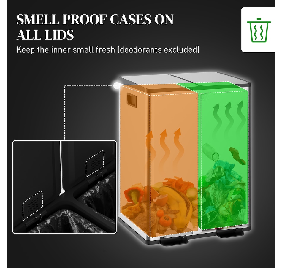 Image 934637_ALTMORE44.jpg, Product 934-637 / Price $103.99 - $204.99, HOMCOM Trash Can, Garbage Can with Soft Close Lid from HOMCOM on TSC.ca's Kitchen department