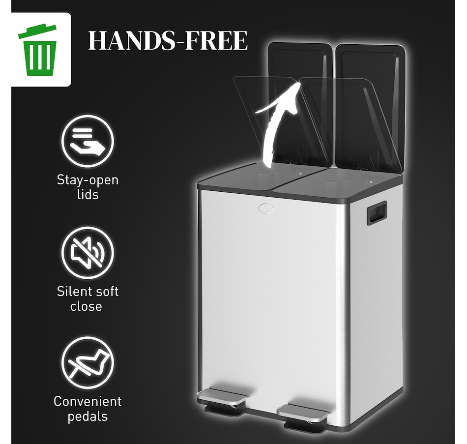 Image 934637_ALTMORE45.jpg, Product 934-637 / Price $103.99 - $204.99, HOMCOM Trash Can, Garbage Can with Soft Close Lid from HOMCOM on TSC.ca's Kitchen department