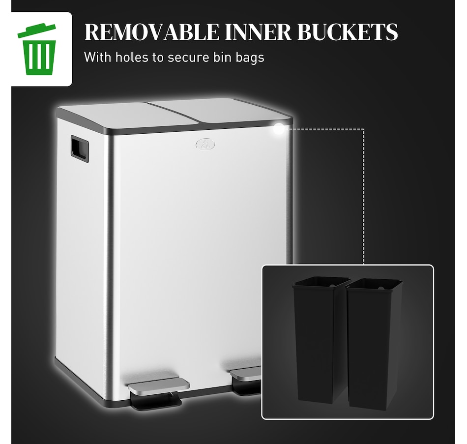 Image 934637_ALTMORE46.jpg, Product 934-637 / Price $103.99 - $204.99, HOMCOM Trash Can, Garbage Can with Soft Close Lid from HOMCOM on TSC.ca's Kitchen department