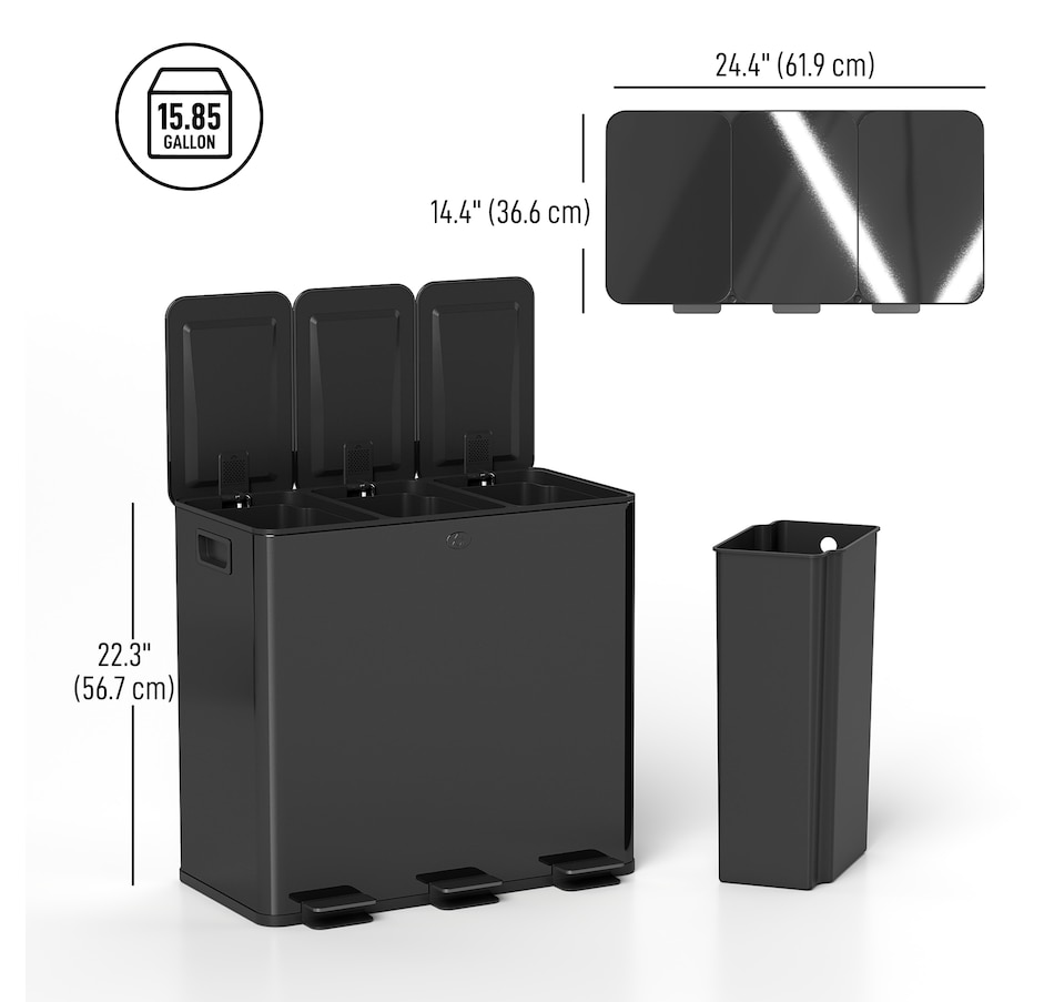 Image 934637_ALTMORE50.jpg, Product 934-637 / Price $103.99 - $204.99, HOMCOM Trash Can, Garbage Can with Soft Close Lid from HOMCOM on TSC.ca's Kitchen department