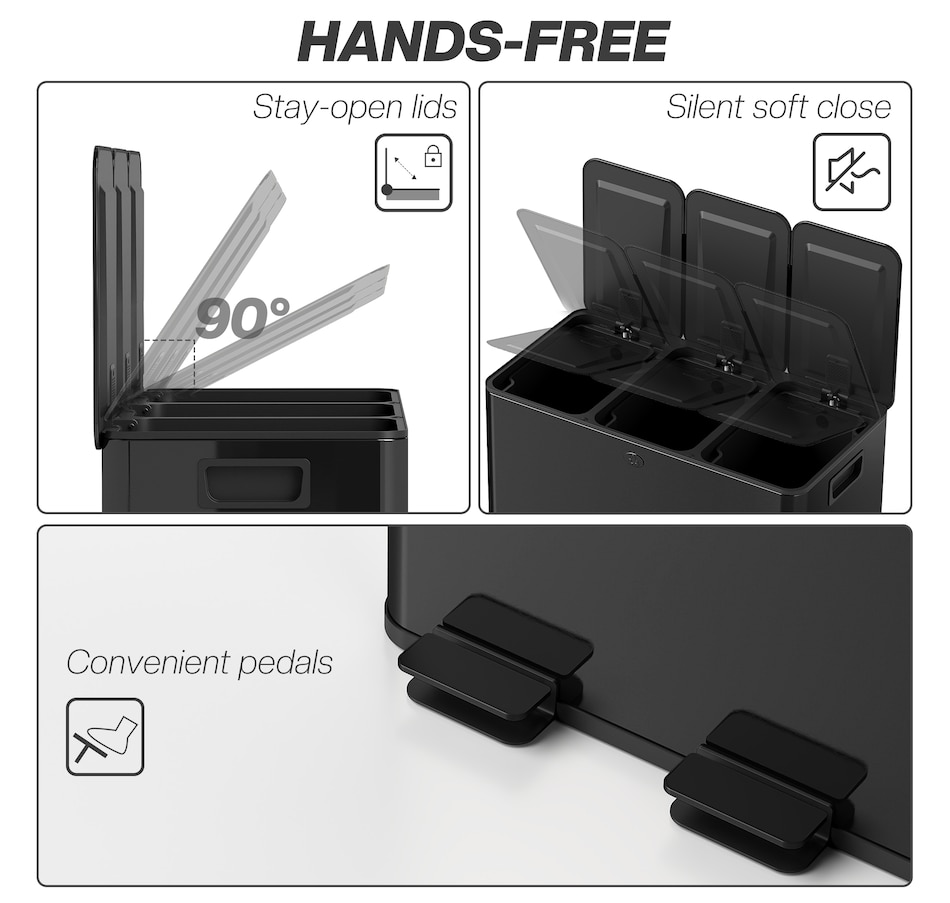 Image 934637_ALTMORE53.jpg, Product 934-637 / Price $103.99 - $204.99, HOMCOM Trash Can, Garbage Can with Soft Close Lid from HOMCOM on TSC.ca's Kitchen department