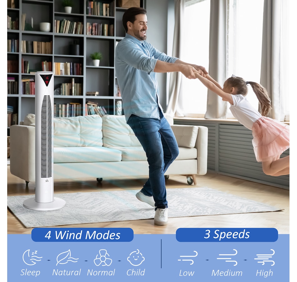 Image 934639_ALTMORE11.jpg, Product 934-639 / Price $99.99, HOMCOM Tower Fan Cooling Bedroom w/ Oscillating, Remote Controller from HOMCOM on TSC.ca's Home & Garden department