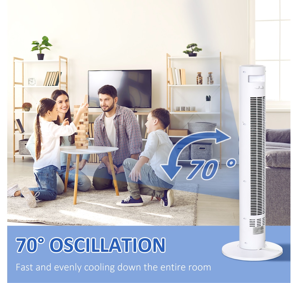 Image 934639_ALTMORE12.jpg, Product 934-639 / Price $99.99, HOMCOM Tower Fan Cooling Bedroom w/ Oscillating, Remote Controller from HOMCOM on TSC.ca's Home & Garden department