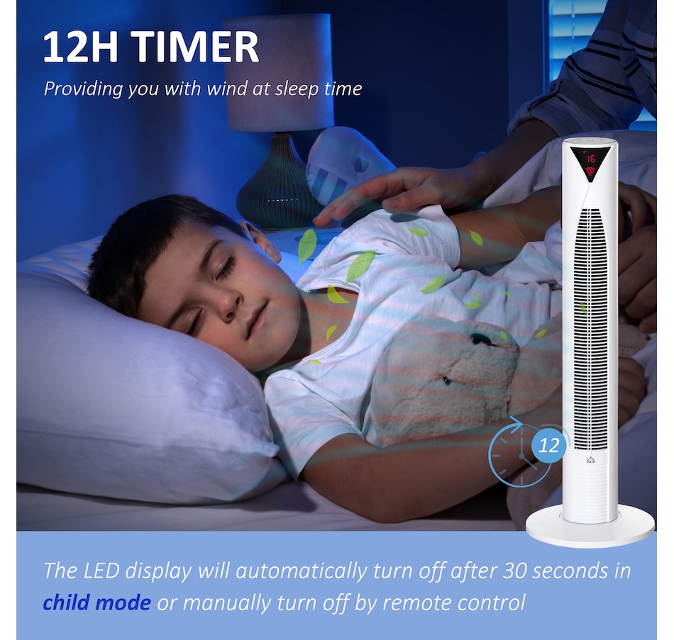 Image 934639_ALTMORE13.jpg, Product 934-639 / Price $99.99, HOMCOM Tower Fan Cooling Bedroom w/ Oscillating, Remote Controller from HOMCOM on TSC.ca's Home & Garden department