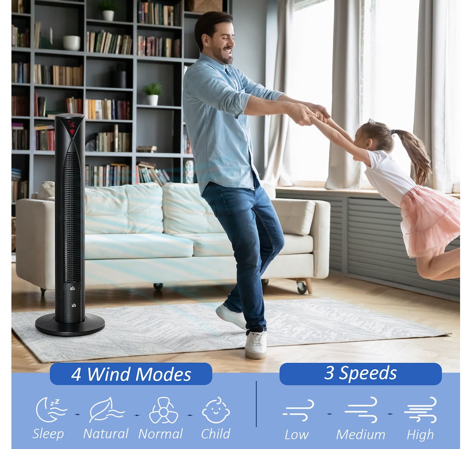 Image 934639_ALTMORE3.jpg, Product 934-639 / Price $99.99, HOMCOM Tower Fan Cooling Bedroom w/ Oscillating, Remote Controller from HOMCOM on TSC.ca's Home & Garden department