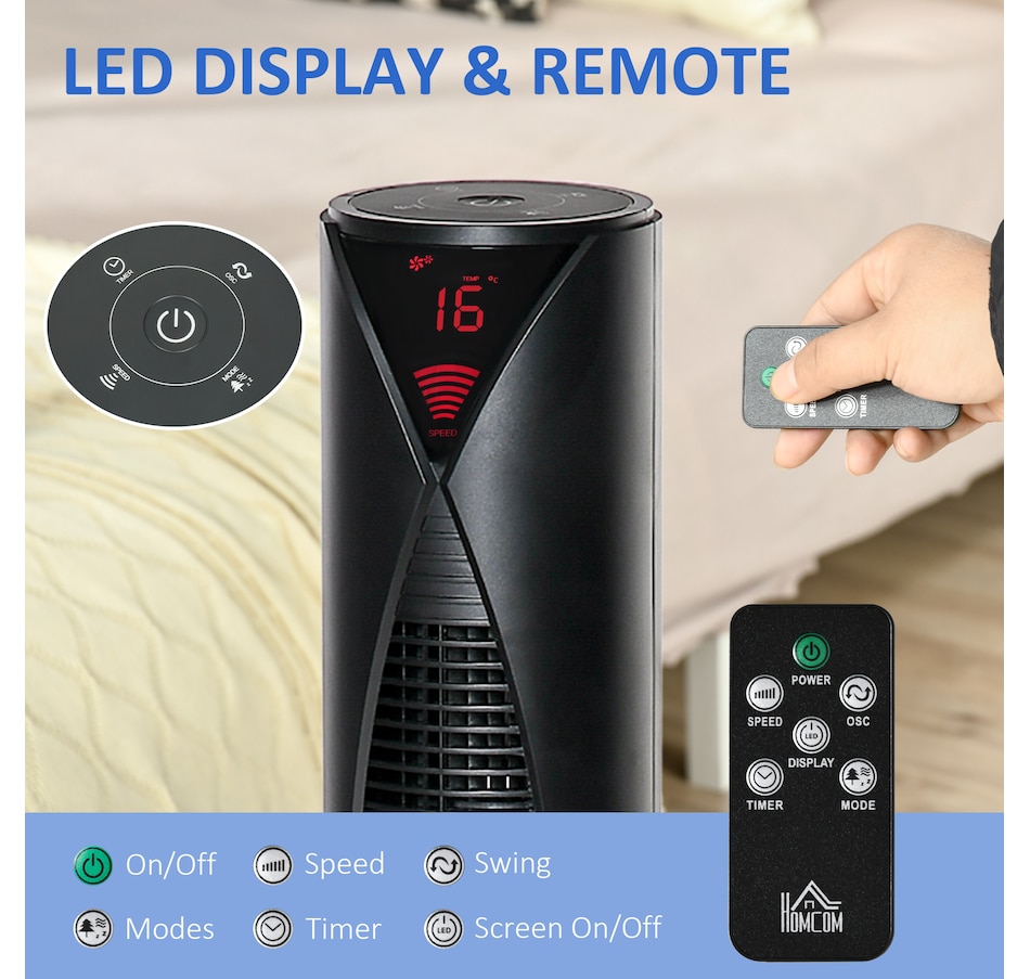 Image 934639_ALTMORE6.jpg, Product 934-639 / Price $99.99, HOMCOM Tower Fan Cooling Bedroom w/ Oscillating, Remote Controller from HOMCOM on TSC.ca's Home & Garden department