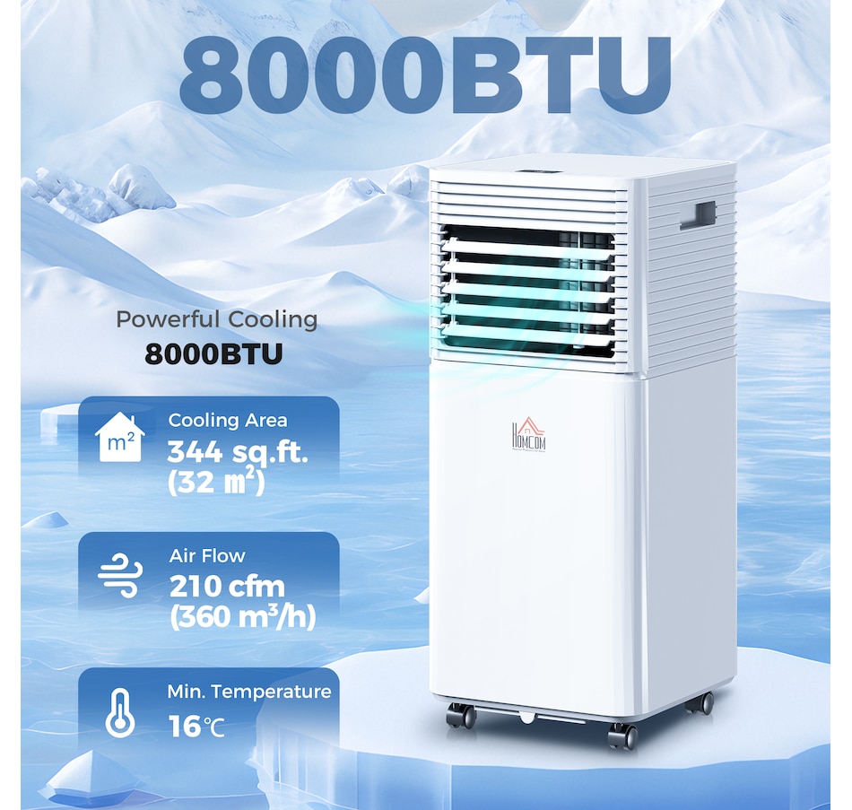 Image 934643_ALTMORE1.jpg, Product 934-643 / Price $359.99, HOMCOM Portable Air Conditioner w/ 4 Modes for Home Office, White from HOMCOM on TSC.ca's Home & Garden department