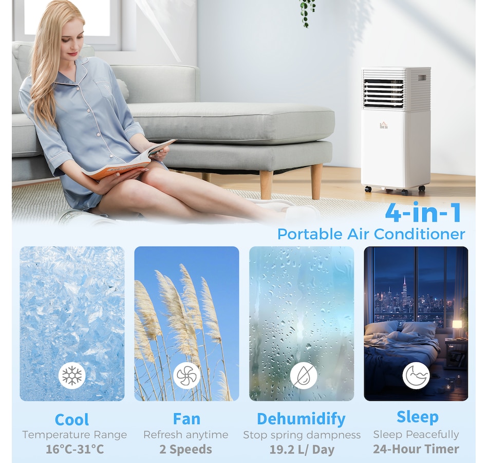 Image 934643_ALTMORE11.jpg, Product 934-643 / Price $359.99, HOMCOM Portable Air Conditioner w/ 4 Modes for Home Office, White from HOMCOM on TSC.ca's Home & Garden department