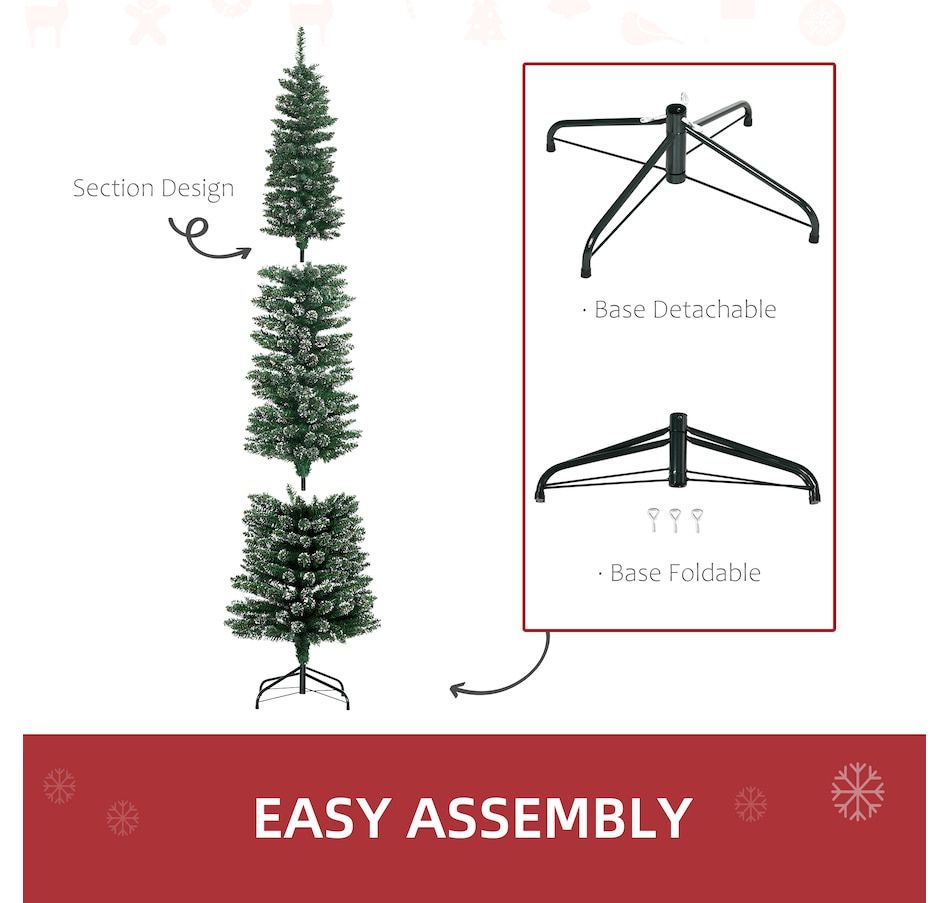 Image 934646_ALTMORE13.jpg, Product 934-646 / Price $109.99, HOMCOM Artificial Snow Dipped Christmas Tree, Xmas Pencil Tree, Home Decoration from HOMCOM on TSC.ca's Home & Garden department
