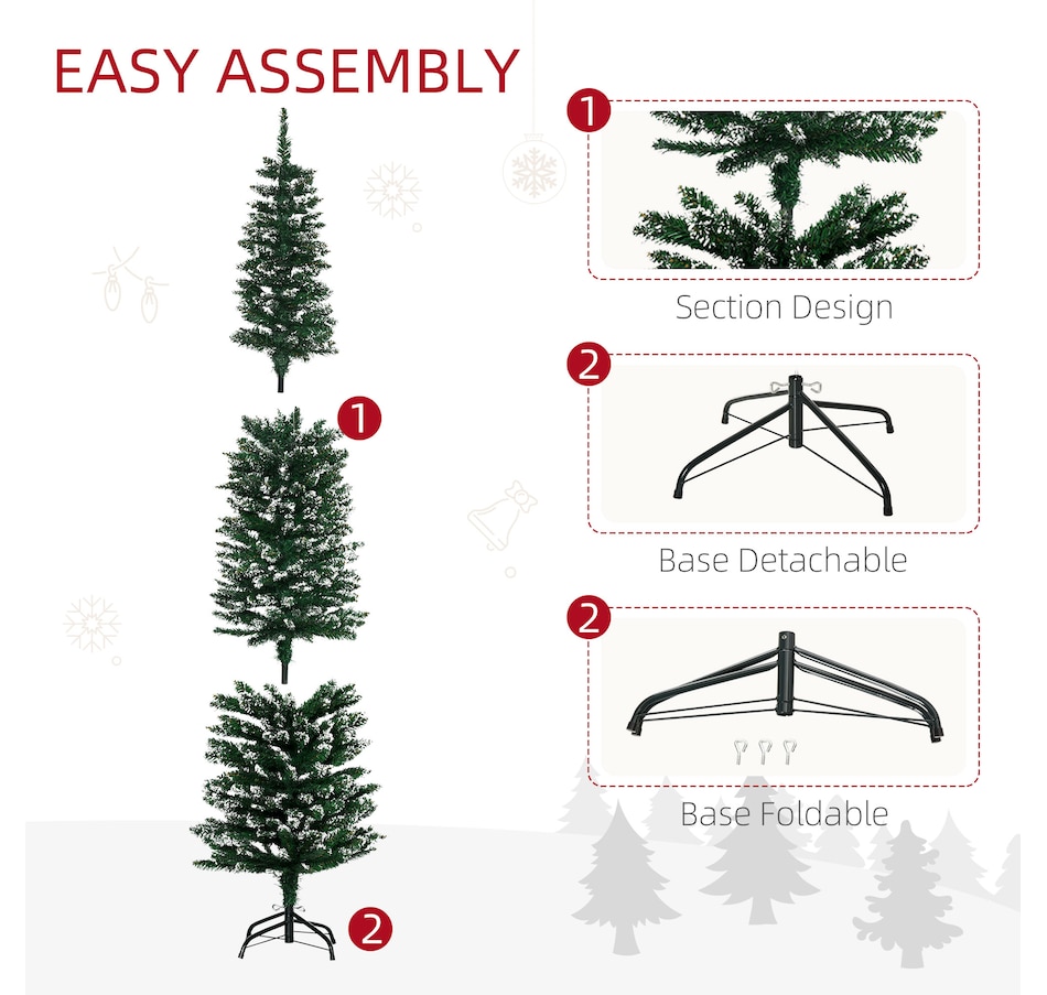 Image 934646_ALTMORE4.jpg, Product 934-646 / Price $109.99, HOMCOM Artificial Snow Dipped Christmas Tree, Xmas Pencil Tree, Home Decoration from HOMCOM on TSC.ca's Home & Garden department