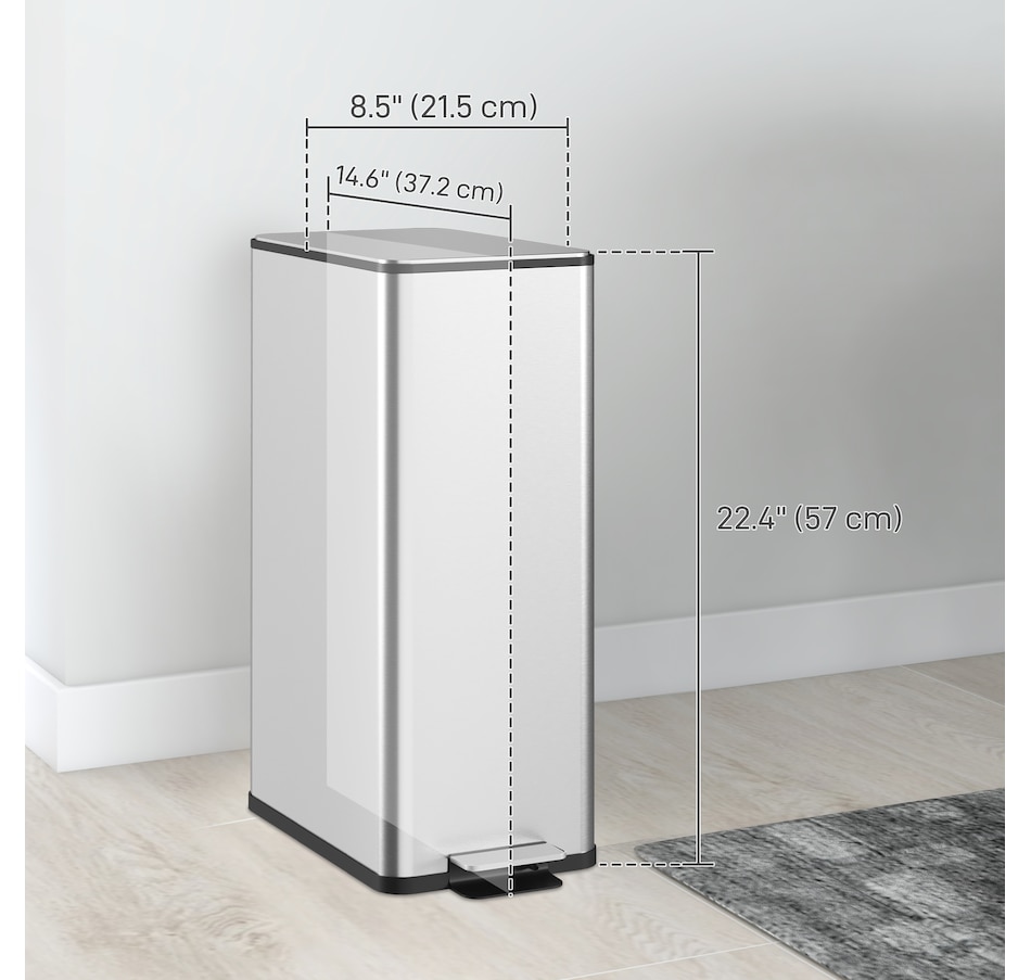 Image 934655_ALTMORE10.jpg, Product 934-655 / Price $87.99 - $94.99, HOMCOM 5.3gal Garbage Bin, Stainless Steel Trash Can with Soft-close Lid from HOMCOM on TSC.ca's Kitchen department