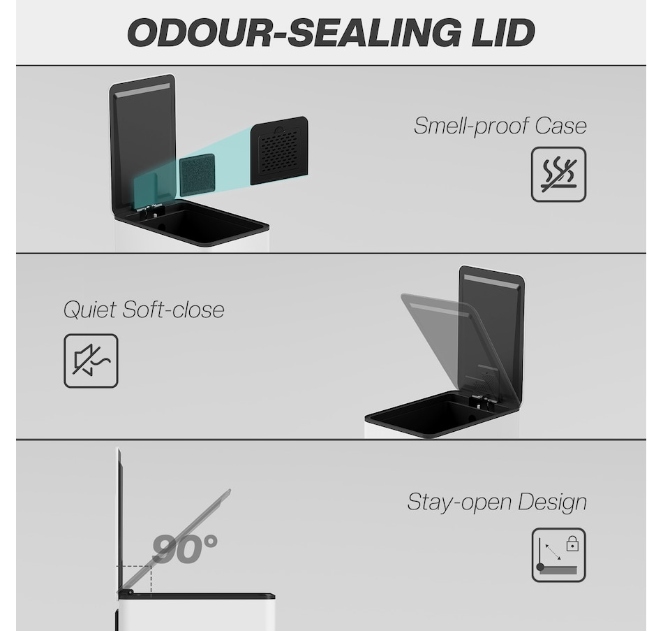 Image 934655_ALTMORE20.jpg, Product 934-655 / Price $87.99 - $94.99, HOMCOM 5.3gal Garbage Bin, Stainless Steel Trash Can with Soft-close Lid from HOMCOM on TSC.ca's Kitchen department