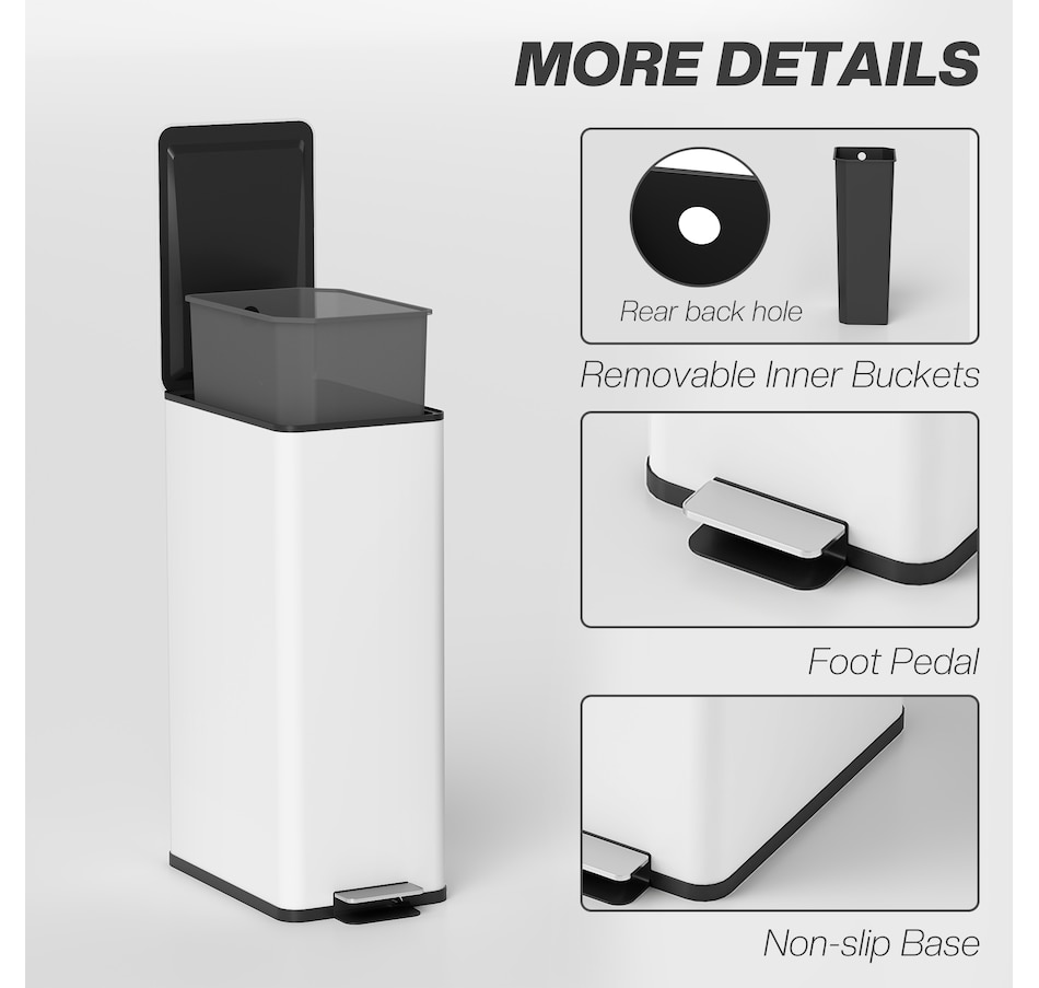 Image 934655_ALTMORE21.jpg, Product 934-655 / Price $87.99 - $94.99, HOMCOM 5.3gal Garbage Bin, Stainless Steel Trash Can with Soft-close Lid from HOMCOM on TSC.ca's Kitchen department
