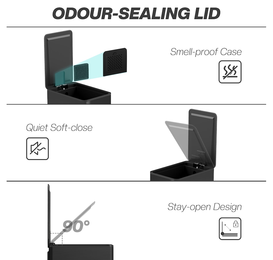 Image 934655_ALTMORE5.jpg, Product 934-655 / Price $87.99 - $94.99, HOMCOM 5.3gal Garbage Bin, Stainless Steel Trash Can with Soft-close Lid from HOMCOM on TSC.ca's Kitchen department