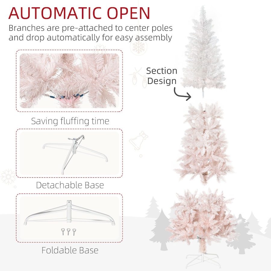 Image 934657_ALTMORE29.jpg, Product 934-657 / Price $64.99 - $86.99, Pencil Artificial Christmas Tree with Pine Realistic Branches, Auto Open from HOMCOM on TSC.ca's Home & Garden department