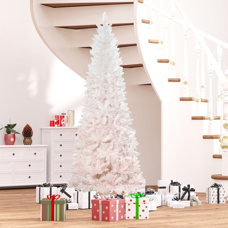 Image 934657_ALTMORE32.jpg, Product 934-657 / Price $64.99 - $86.99, Pencil Artificial Christmas Tree with Pine Realistic Branches, Auto Open from HOMCOM on TSC.ca's Home & Garden department