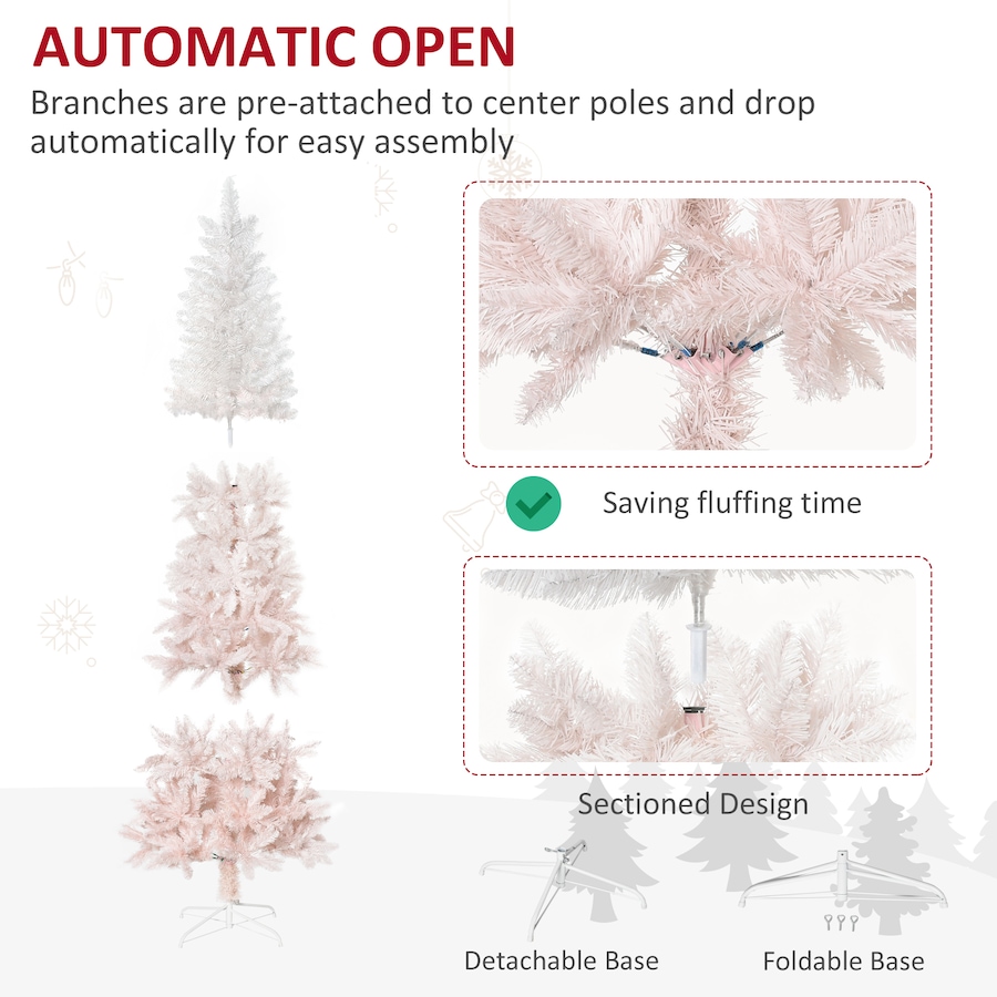Image 934657_ALTMORE34.jpg, Product 934-657 / Price $64.99 - $86.99, Pencil Artificial Christmas Tree with Pine Realistic Branches, Auto Open from HOMCOM on TSC.ca's Home & Garden department