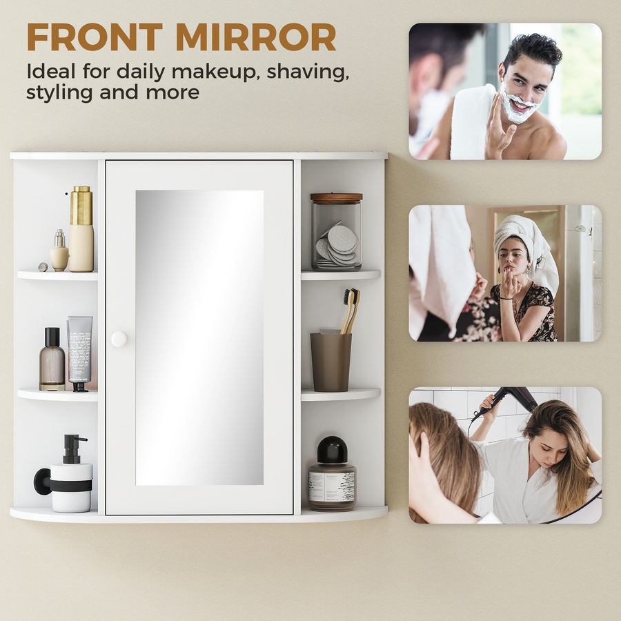 Image 934662_ALTMORE21.jpg, Product 934-662 / Price $82.67 - $84.99, HOMCOM Wall Mounted Mirror Cabinet with Door Shelves Bathroom Powder Room from HOMCOM on TSC.ca's Home & Garden department