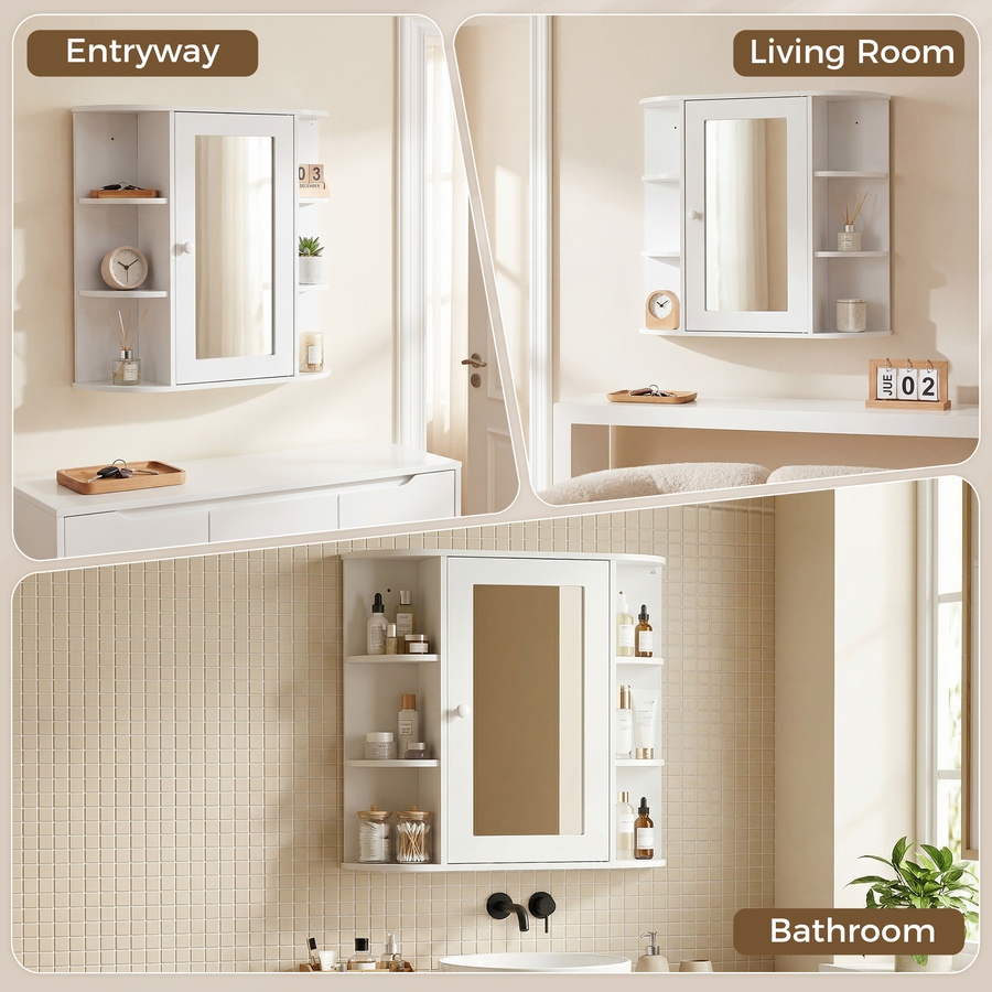 Image 934662_ALTMORE22.jpg, Product 934-662 / Price $82.67 - $84.99, HOMCOM Wall Mounted Mirror Cabinet with Door Shelves Bathroom Powder Room from HOMCOM on TSC.ca's Home & Garden department