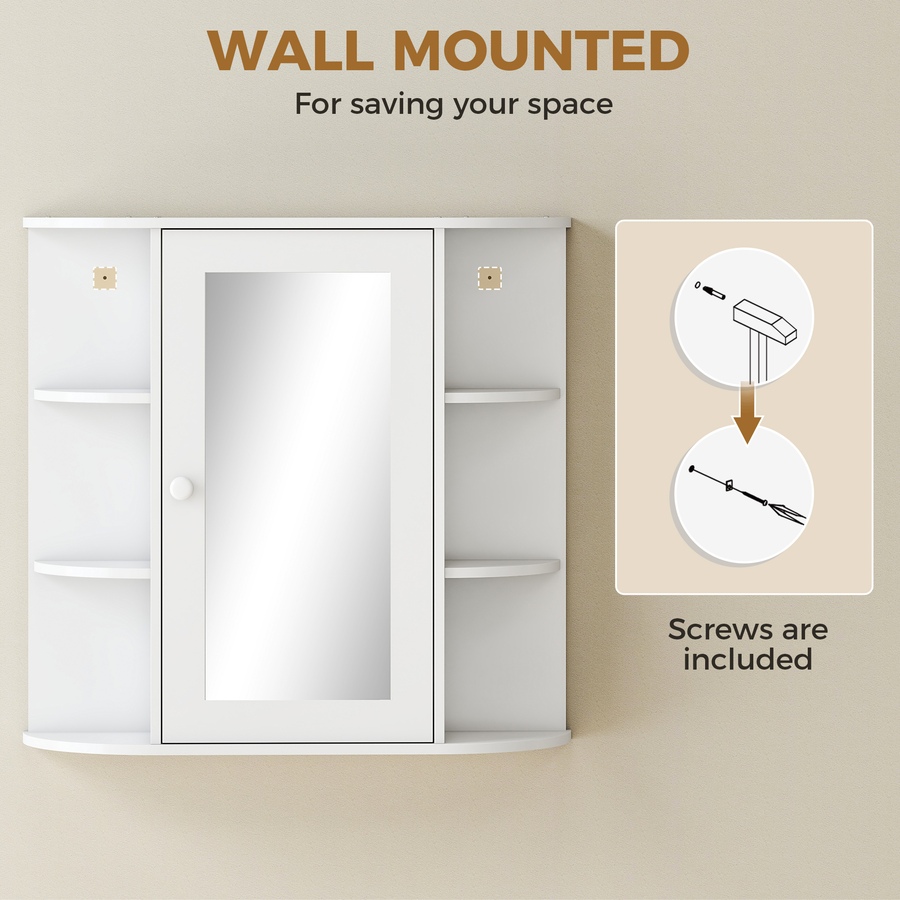 Image 934662_ALTMORE23.jpg, Product 934-662 / Price $82.67 - $84.99, HOMCOM Wall Mounted Mirror Cabinet with Door Shelves Bathroom Powder Room from HOMCOM on TSC.ca's Home & Garden department