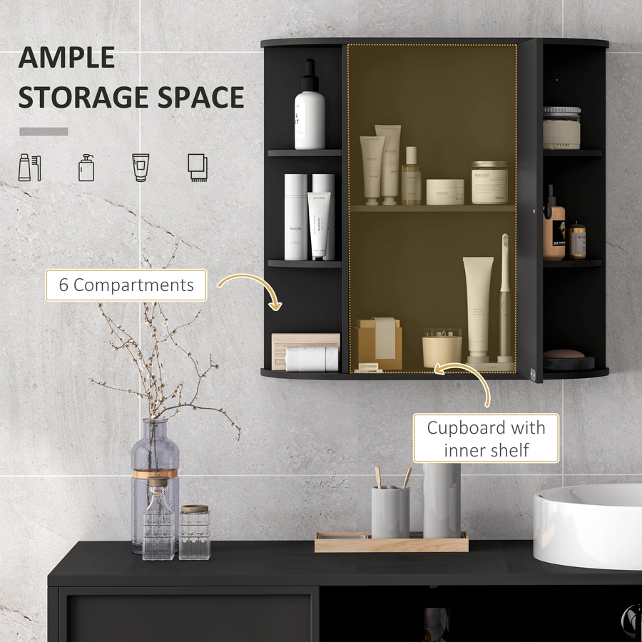 Image 934662_ALTMORE4.jpg, Product 934-662 / Price $82.67 - $84.99, HOMCOM Wall Mounted Mirror Cabinet with Door Shelves Bathroom Powder Room from HOMCOM on TSC.ca's Home & Garden department