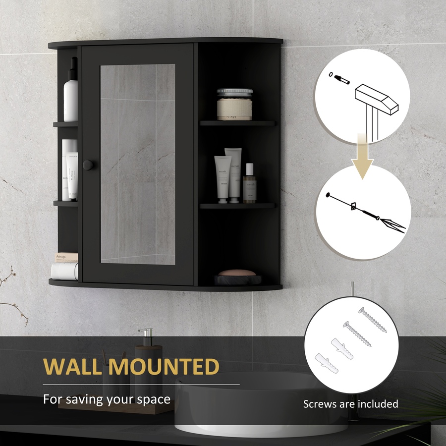 Image 934662_ALTMORE5.jpg, Product 934-662 / Price $82.67 - $84.99, HOMCOM Wall Mounted Mirror Cabinet with Door Shelves Bathroom Powder Room from HOMCOM on TSC.ca's Home & Garden department