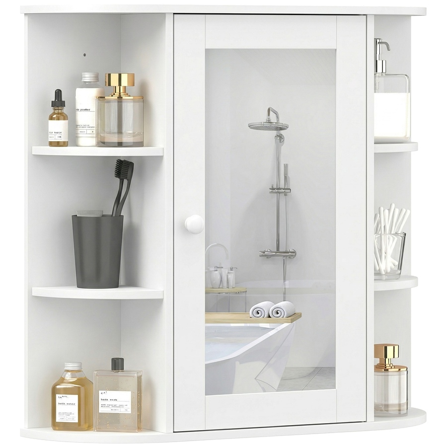 Image 934662_ST02.jpg, Product 934-662 / Price $82.67 - $84.99, HOMCOM Wall Mounted Mirror Cabinet with Door Shelves Bathroom Powder Room from HOMCOM on TSC.ca's Home & Garden department