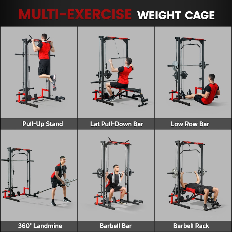Image 934665_ALTMORE3.jpg, Product 934-665 / Price $389.99, Soozier Smith Machine, Multi-Function Power Cage with Lat Pull Down System from Soozier on TSC.ca's Health & Fitness department