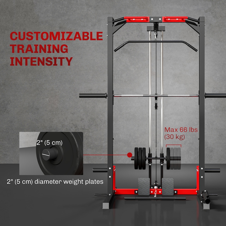 Image 934665_ALTMORE4.jpg, Product 934-665 / Price $389.99, Soozier Smith Machine, Multi-Function Power Cage with Lat Pull Down System from Soozier on TSC.ca's Health & Fitness department