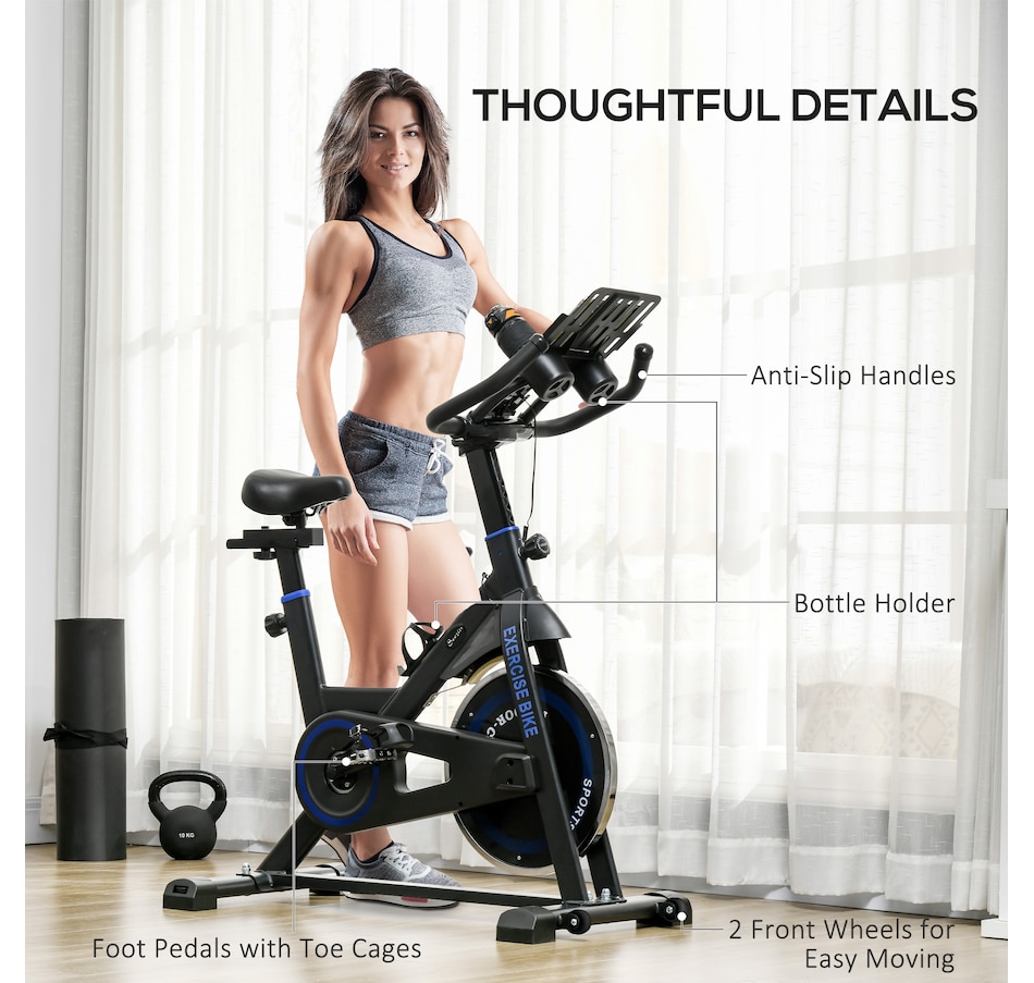 Image 934667_ALTMORE13.jpg, Product 934-667 / Price $189.99, Soozier Adjustable Upright Stationary Exercise Bike w/ LCD Display, Black from Soozier on TSC.ca's Health & Fitness department