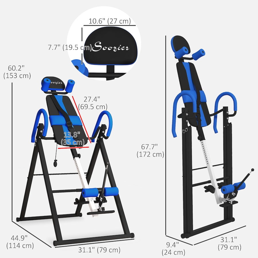 Image 934671_ALTMORE2.jpg, Product 934-671 / Price $169.99, Soozier Folding Inversion Table with Safety Belt, 20°/40°/60° Adjustable from Soozier on TSC.ca's Health & Fitness department