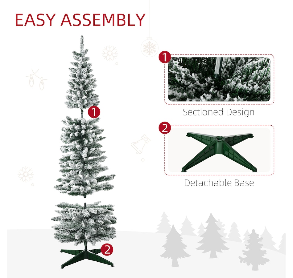 Image 934680_ALTMORE26.jpg, Product 934-680 / Price $69.99, HOMCOM Artificial Snow Flocked Christmas Tree Holiday Home Decoration from HOMCOM on TSC.ca's Home & Garden department