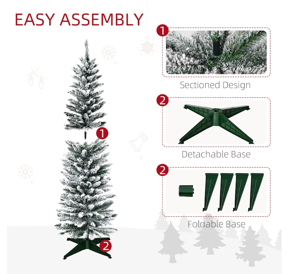 Image 934680_ALTMORE34.jpg, Product 934-680 / Price $69.99, HOMCOM Artificial Snow Flocked Christmas Tree Holiday Home Decoration from HOMCOM on TSC.ca's Home & Garden department