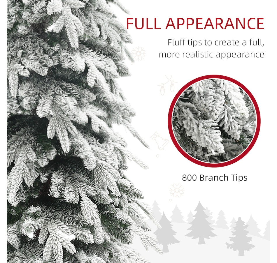 Image 934688_ALTMORE12.jpg, Product 934-688 / Price $129.99, HOMCOM Flocked Pencil Christmas Tree with Auto Open, Steel Base from HOMCOM on TSC.ca's Home & Garden department