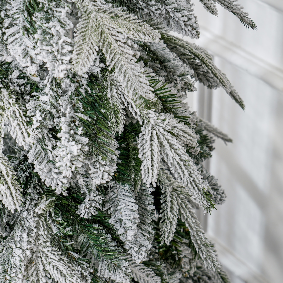 Image 934688_ALTMORE24.jpg, Product 934-688 / Price $89.00 - $129.99, HOMCOM Flocked Pencil Christmas Tree with Auto Open, Steel Base from HOMCOM on TSC.ca's Home & Garden department