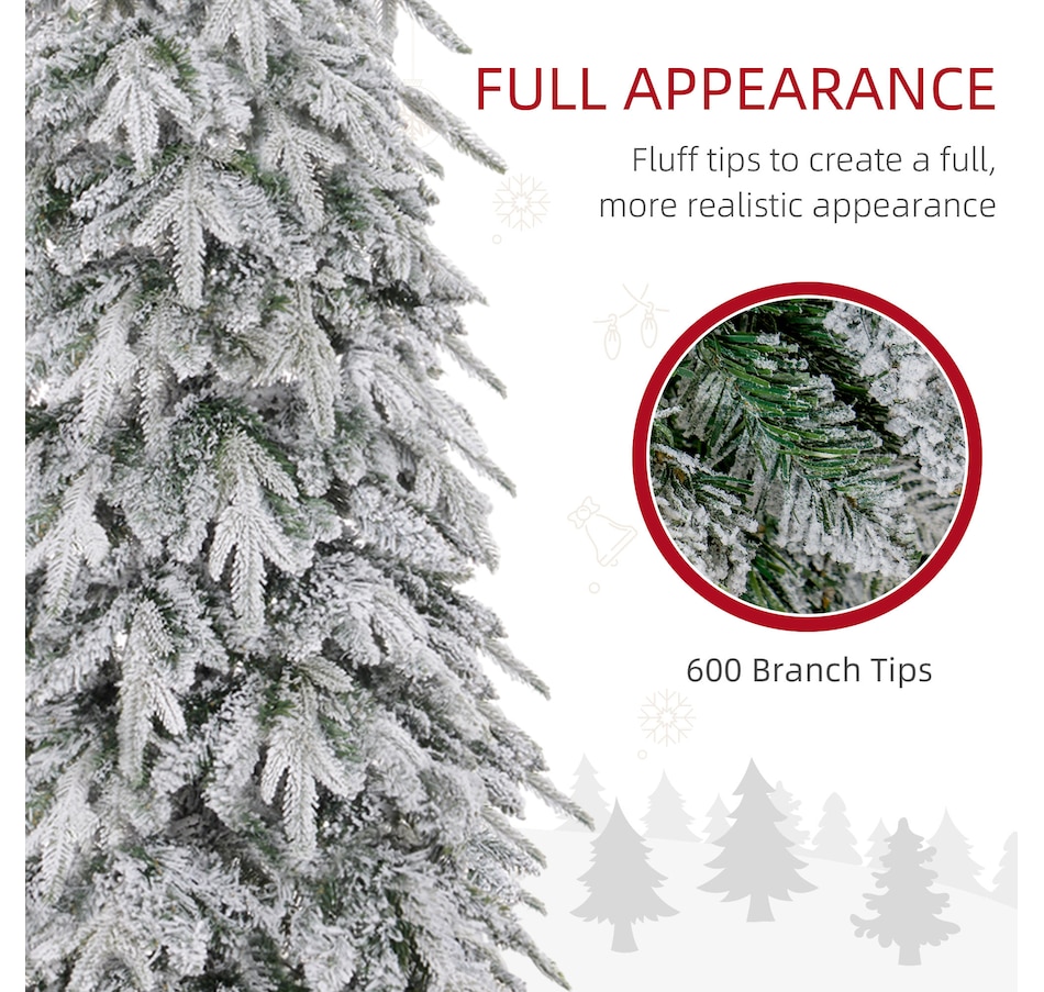 Image 934688_ALTMORE4.jpg, Product 934-688 / Price $129.99, HOMCOM Flocked Pencil Christmas Tree with Auto Open, Steel Base from HOMCOM on TSC.ca's Home & Garden department