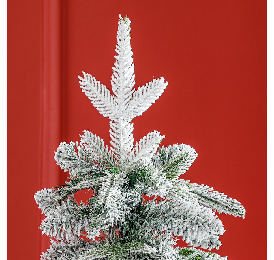 Image 934688_ALTMORE8.jpg, Product 934-688 / Price $129.99, HOMCOM Flocked Pencil Christmas Tree with Auto Open, Steel Base from HOMCOM on TSC.ca's Home & Garden department