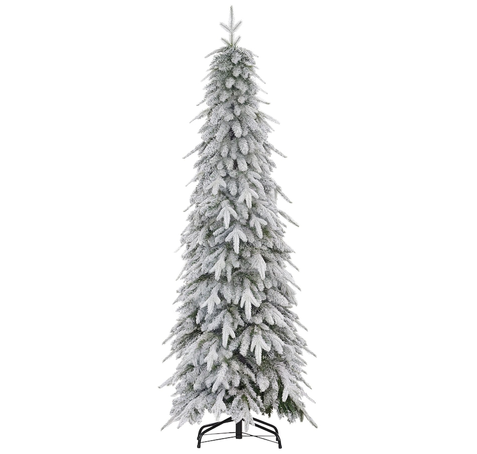 Image 934688_ST01.jpg, Product 934-688 / Price $129.99, HOMCOM Flocked Pencil Christmas Tree with Auto Open, Steel Base from HOMCOM on TSC.ca's Home & Garden department